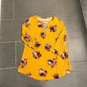Floral Yellow Long Sleeve Top